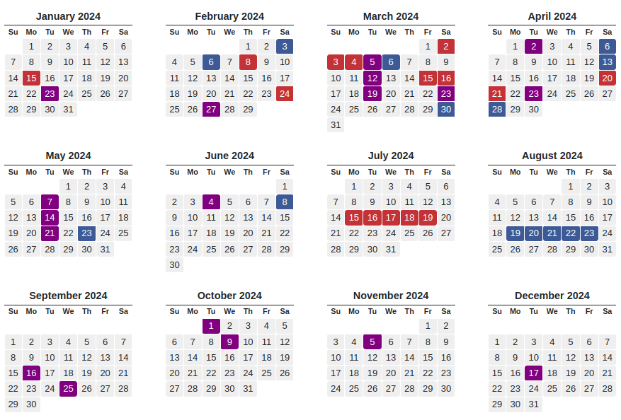 Presidential Election Events Calendar